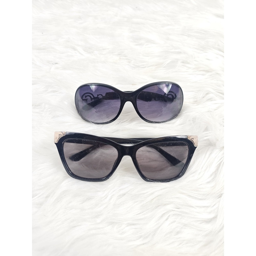 2 Original GUESS BLACK Sunglasses Plastic - Lightly Worn